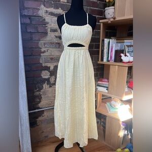 American Eagle Outfitters Butter Yellow Spaghetti Strap Maxi Dress Women’s XS